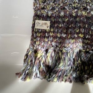 Free People Long Chunky Knit Scarf (Purple/Green/Multicolored)
